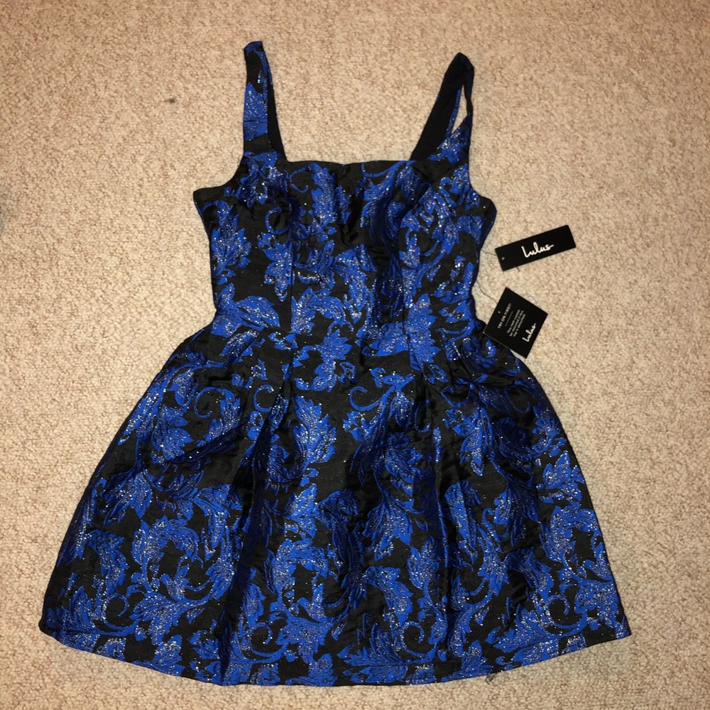 Royal Crush Jacquard Print Skater Dress